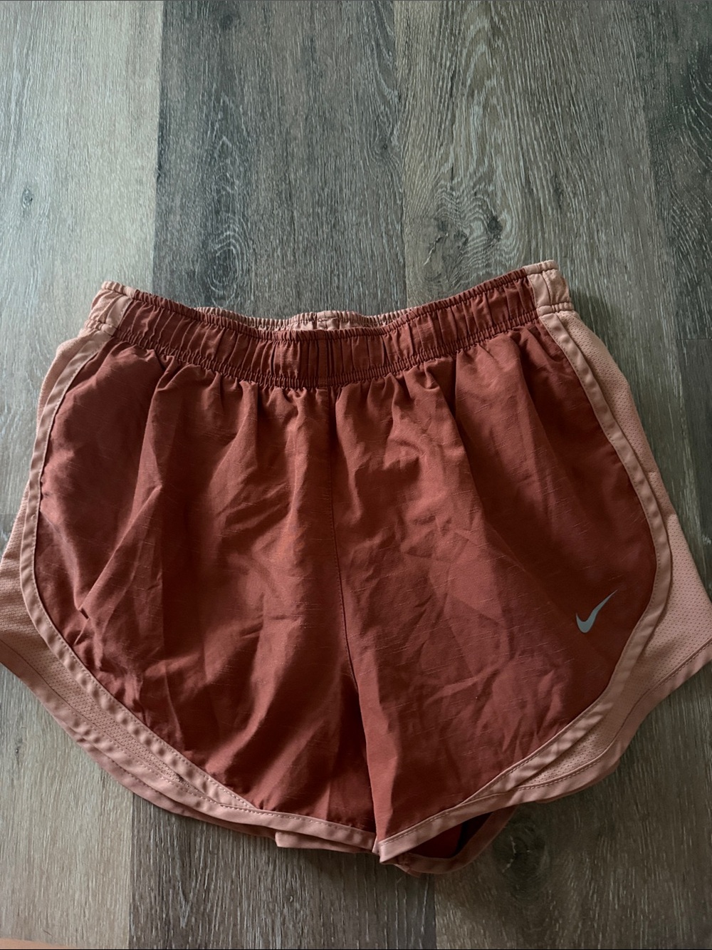 Nike Women's Rust and Pink Athletic Running Shorts